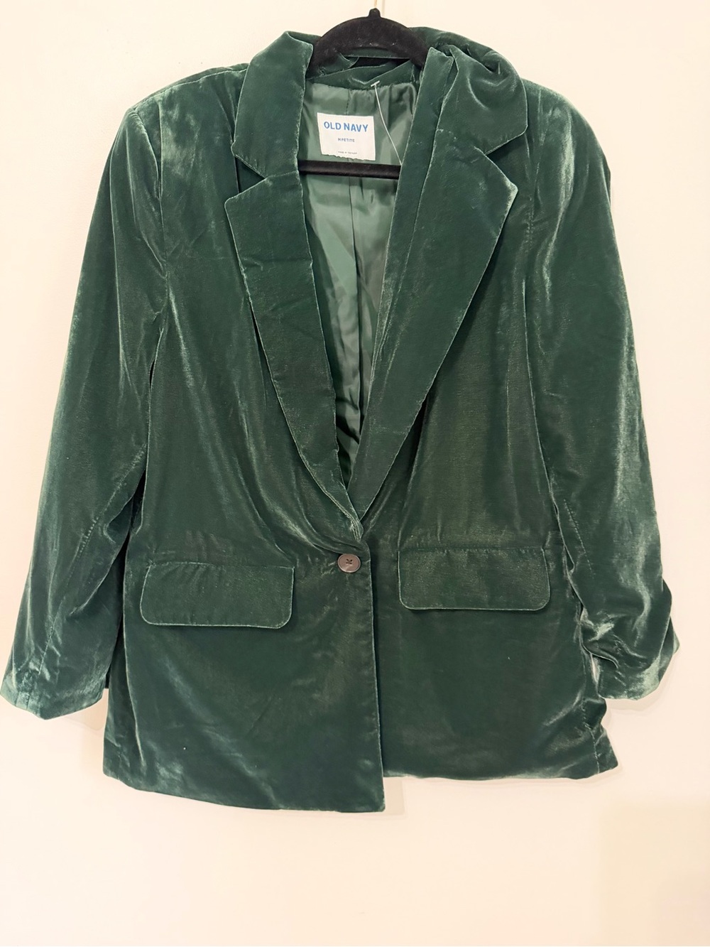 Old navy velvet green size medium petite NWT blazer
